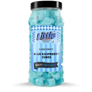 Blue Raspberry Cubes Retro Sweets Gift Jar by Little Dotties - Picture 1 of 1