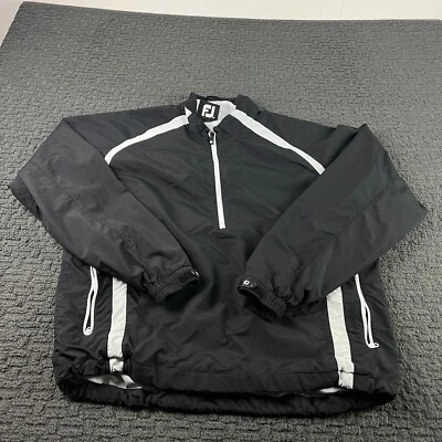 Куртка для гольфа мужская FootJoy большая черная белая ветровка 1/4 пуловер на молнии с подкладкой - Изображение 1 из 4