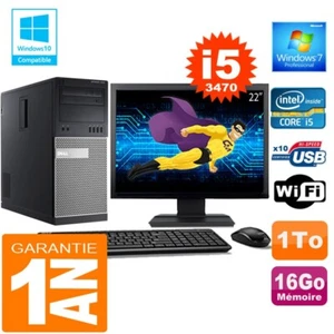 PC Tour DELL 7010 Core I5-3470 Ram 16Go Disque 1 To Wifi W7 Ecran 22" - Photo 1/1