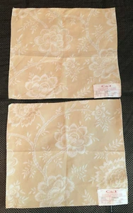 JANE CHURCHILL 2 pcs Ashbrook in Cream 15 3/4 x 18" Embroidered Fabric Samples - Picture 1 of 4