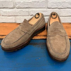 Russell Moccasin Loafers Men's Beige Suede Shark Sole US:9 Used - Picture 1 of 9