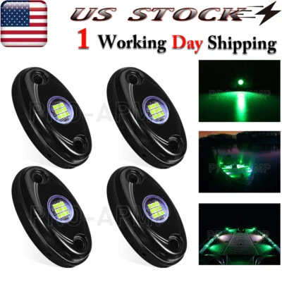4x Luces LED subacuáticas verdes marinas para barco cubierta popa luz de popa Foto 1 de 4