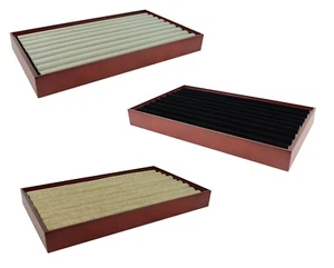 Counter Top Mahogany Display Tray with Ring or Cufflink Display Rolls Insert - Picture 1 of 9