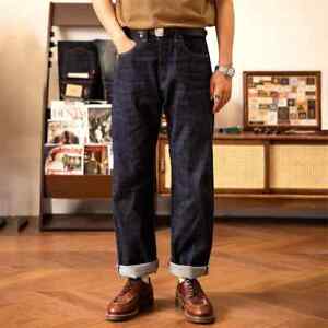 Pantalon homme S1000XX modèle Seconde Guerre mondiale large jean droit 14 oz denim Selvedge rouge tornade