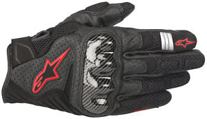 Alpinestars SMX-1 Air V2 Black Red Motorcycle Gloves