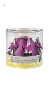 Wilton Cake Tip Set 6 Decorating Tips Silicone Tip Holder - Picture 1 of 1