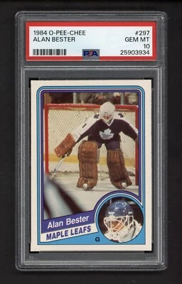 1984 OPC #297 ALAN BESTER ROOKIE CARD PSA 10 GEM MINT - Image 1 of 2