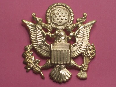 Prendedor insignia sombrero ejército metal tono dorado militar American Eagle HLP E PLURIBUS UNUM Foto 1 de 4