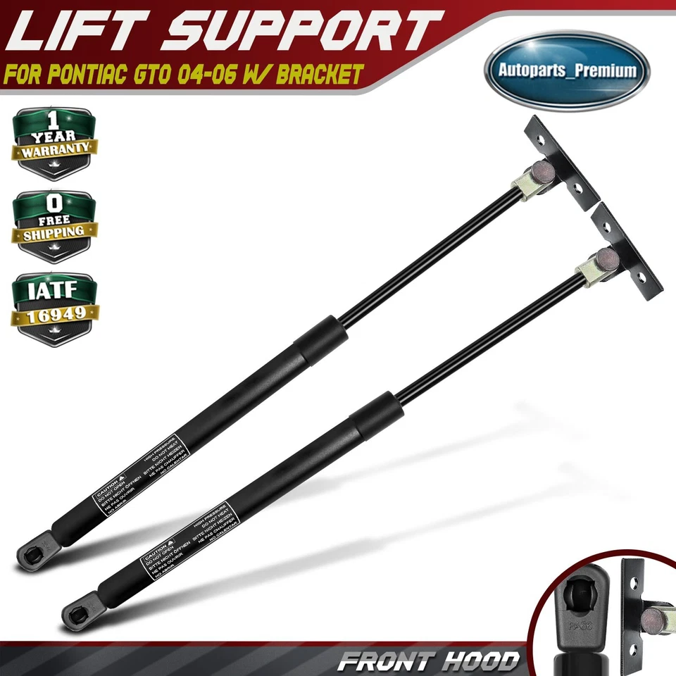 2x Soportes de elevación del capó delantero Amortiguadores Puntales para Pontiac GTO 2004-2006 con soporte Foto 1 de 4