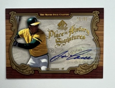 2006 Upper Deck Place in History Signatures Jose Canseco Auto 73/99 AR130 - Image 1 of 2
