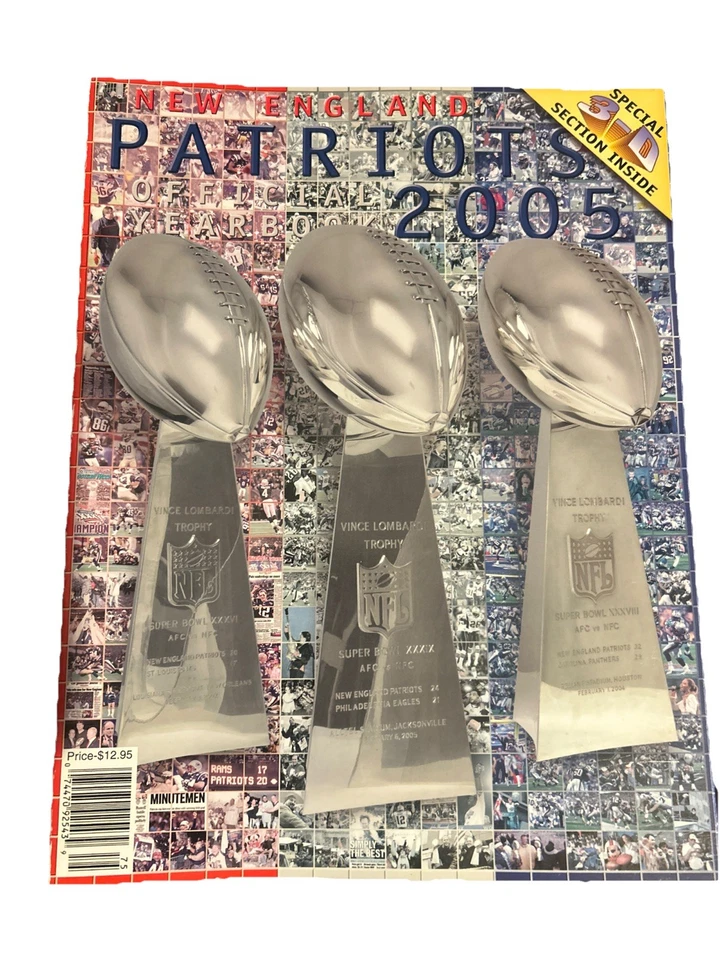 New England Patriots 2005 Anuario Oficial Equipo Super Bowl Trofeos Cubierta Foto 1 de 1
