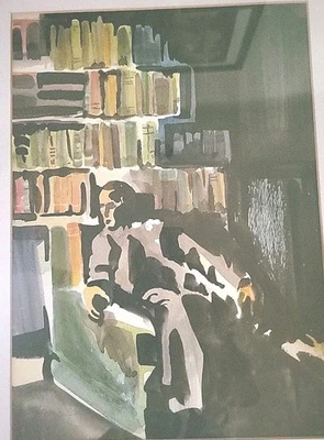 Mary Wyckoff ~ California Artist ~ Original ~ The Library  - Image 1 of 4