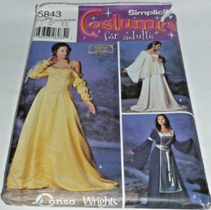 Renaissance Medieval Bridal Tunic Bustier Dress Costume Sewing Pattern 12-20 - Picture 1 of 3