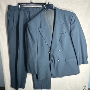 Christian Brooks 44R Zweireiher Hahnentritt 2 Teiler Anzug 36X29 Blau - Bild 1 von 17