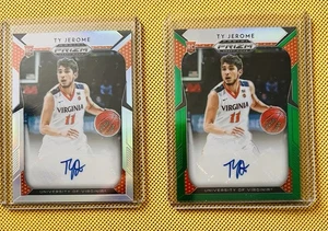 2019-20 Panini Prizm LOT Ty Jerome #24 SILVER & GREEN Rookie Auto RC SP LOT - Bild 1 von 2