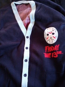 Cakeworthy Halloween Friday The 13th Cardigan Sweater 2XL - Picture 1 of 3