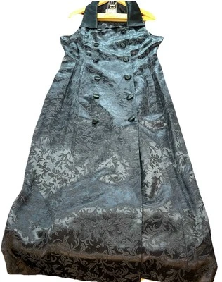 VESTIDO Victoriano Terciopelo Vamp Largo Formal Bruja Gótico Drácula, Talla 14 De Colección Foto 1 de 4