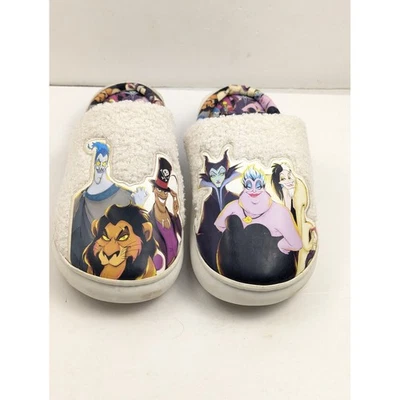 Disney Villains Slippers Women's 9-10 Fuzzy Plush Slide Shoes Scar Ursula Hades — 第 1/4 张图片