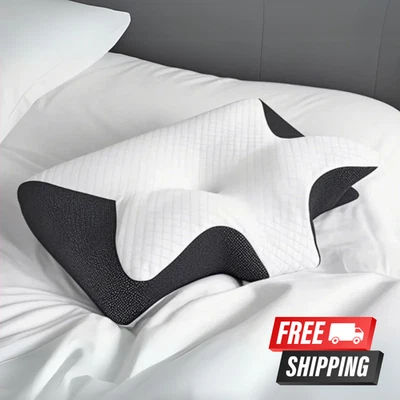 Almohada ortopédica de espuma viscoelástica cervical para aliviar el dolor de cuello | Dormitorios laterales de espalda Foto 1 de 4