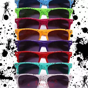 Gafas de sol pintura goteo salpicadas 8 colores retro años 70 años 80 fixie hipster - Imagen 1 de 10