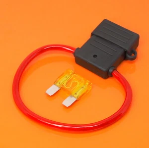 High Quality Maxi Blade Fuse Holder with 20 Amp Yellow Fuse Car Van Boat Fuses - Picture 1 of 6