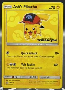 Pokemon 2017 Ash’s Pikachu (Non Holo) Movie Blackstar Promo SM111 Englisch NM - Bild 1 von 2