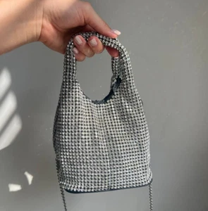 Rhinestone Mesh Bag Party Crystal Clutch Bag Evening Cocktail Prom Wedding Purse - Picture 1 of 13