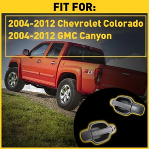 For 2004-2012 GMC Canyon Front RH+LH Side Pair Black Exterior Door Panel Handle - Picture 1 of 15