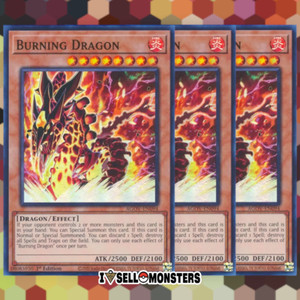 Yu-gi-oh! TCG 3x Burning Dragon AGOV-EN094 SUPER x3 YUGIOH! FIRE SET 1st NM