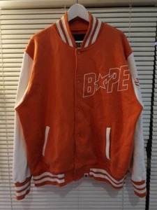 Bape Sta OG Varsity Jacket Kayne Nigo Milo OG Vintage Orange Size L - Picture 1 of 5