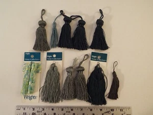 VTG & NEW LOT WRIGHTS HOME COLLECTION MIXED TASSELS-NEW-DECOR-CURTAIN-BLUE-GREEN - Picture 1 of 7