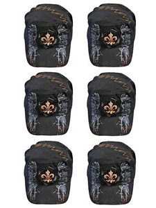 PACK DE 6 SOMBREROS CADETE NEGROS CON PEDRERÍA FLOR DE LIS - Imagen 1 de 6
