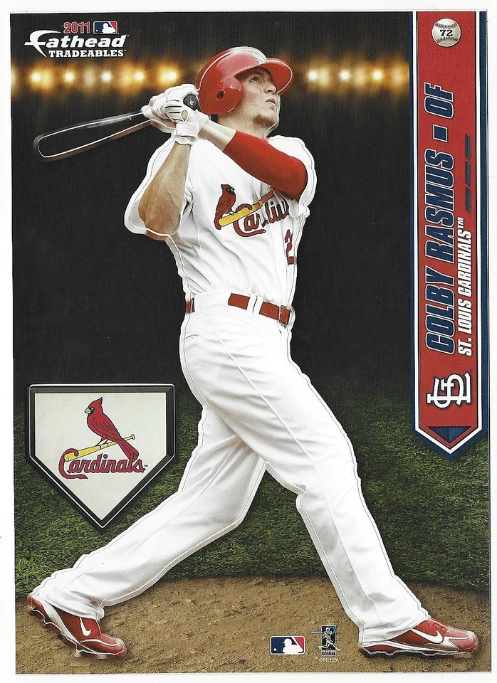 COLBY RASMUS FATHEAD TRADEABLES ST LOUIS CARDINALS REMOVABLE STICKER 2011 #72 - Image 1 of 1