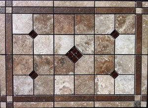 23 1/4" X 16 13/16" Azulejo y Medallón de Vidrio - Azulejo Mohawk y Azulejo Daltile usado - Imagen 1 de 3