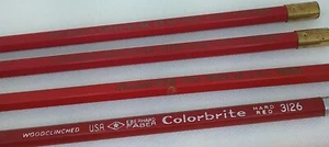 LOT of 4 VTG Wooden Semi-Hex Eberhard Faber Hard Red #3126 General's Carbo Weld - Picture 1 of 4