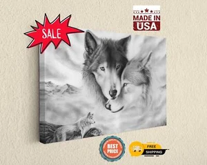 Wolf Pack Love Wall Art Canvas Print Fine Art Photography, Wall Decor - Picture 1 of 8