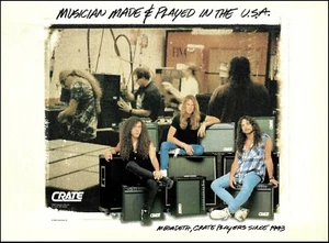 Megadeth Marty Friedman Dave Ellefson 1994 Crate Guitar Amps 8 x 11 ad print - Picture 1 of 3
