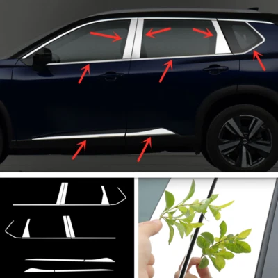 For Nissan Rogue 2021-25 steel Car Window Sill Trim Door Body Skirts Cover 16pcs Foto 1 de 4