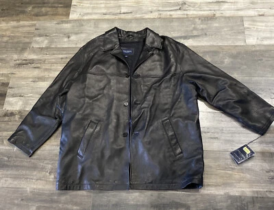 Daniel Cremieux 100% Leather Lamb Skin Black Jacket with Buttons size Mens XL - Image 1 of 4