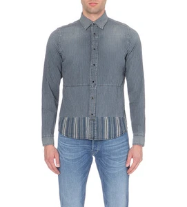 DIESEL STRIPAD STRIPED DENIM SHIRT SIZE M 100% AUTHENTIC - Picture 1 of 6