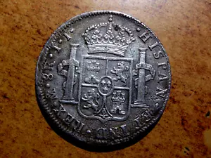 1814 Mo JJ CITTÀ DEL MESSICO FERDINANDO VII 8 REALES bella moneta M19 - Foto 1 di 2