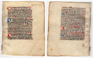 Leaf ca. 1450 from a Breviary - Illuminated Manuscript - Vellum - Picture 1 of 1