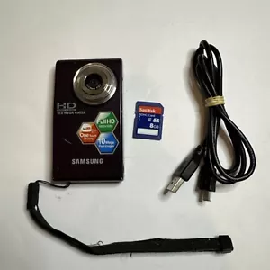 Samsung HMX-U10 HD Ultra Compact Camcorder Video Camera 8GB SDFully Working - Picture 1 of 9