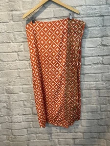 "Roberta Freymann naranja Ikat viscosa pareo sarong envoltura 72""x42" - Imagen 1 de 4