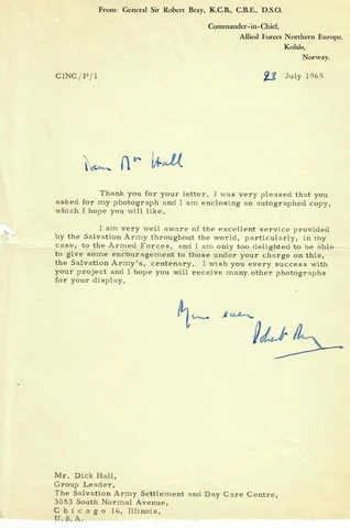 "NATO's Allied Command Europe" Robert Bray Signed Letter Todd Mueller COA Cover