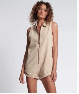 One Teaspoon Braxton Mini Utility Jumpsuit In Stone MSRP $189 - Picture 1 of 7