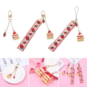 Gifts Popular Charm Cute Strawberry Cake Mobile Phone Lanyard Bag Pendant - Photo 1 sur 15