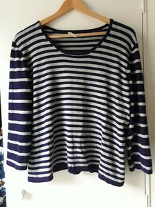 Precis Jumper - Size L - Grey & Purple Stripe - Long Sleeve - Lightweight - Picture 1 of 12