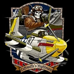 P-51 Mustang Aircraft Luftwaffe's Nightmare (02) Camiseta Hombre 100% Algodón  Foto 1 de 3