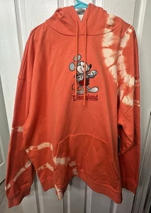 !New Disney Mickey Mouse Walt Disney World Orange Tie Dye Hoodie Sweatshirt 3X - Picture 1 of 2